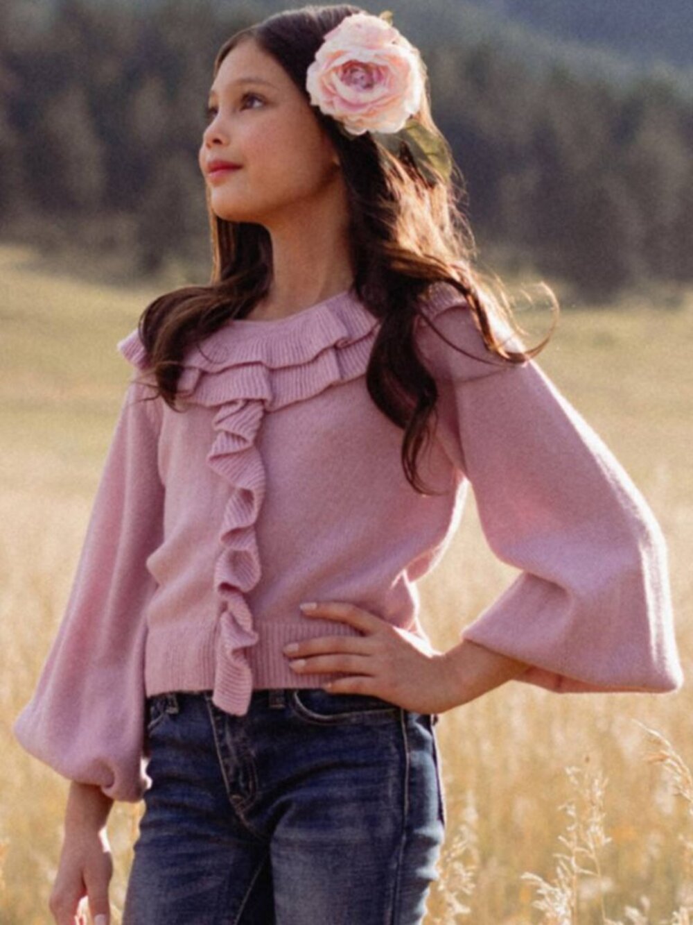 Joyfolie Anilah Sweater in Dusty Rose, Size 7 - O